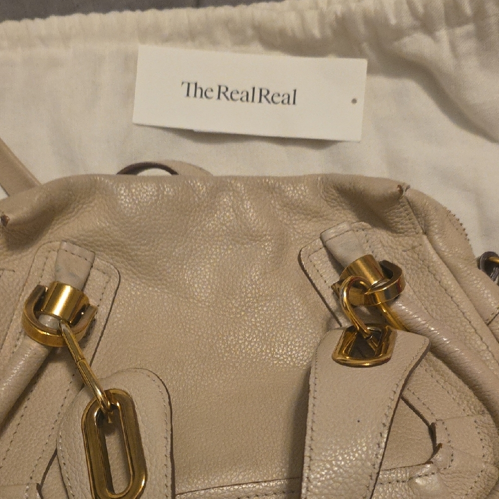 Authentic CHLOE PARATY - Cream Leather Shoulder Bag with Silver Accents - Picture 8 of 16